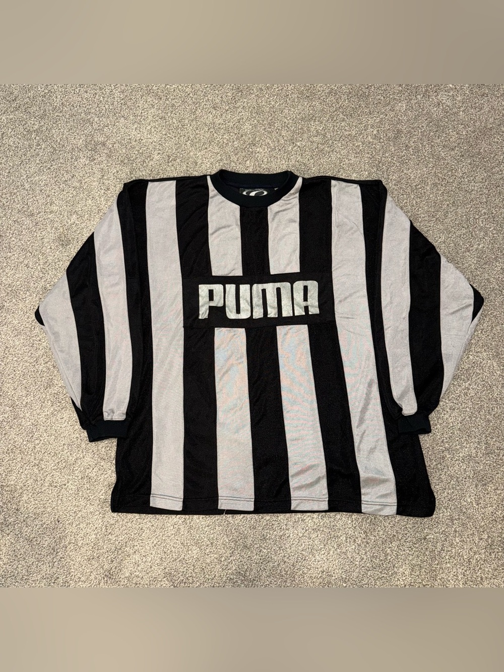 Puma Black & Gray Athletic Soccer Jersey with Bold Logo